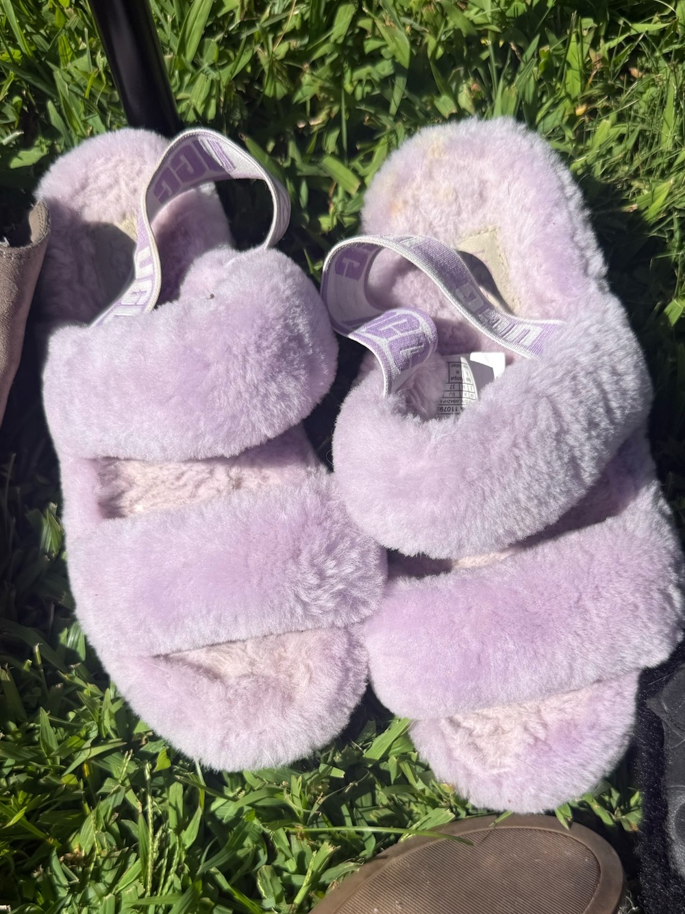 Ugg Plush Lavender Fuzzy Sandals